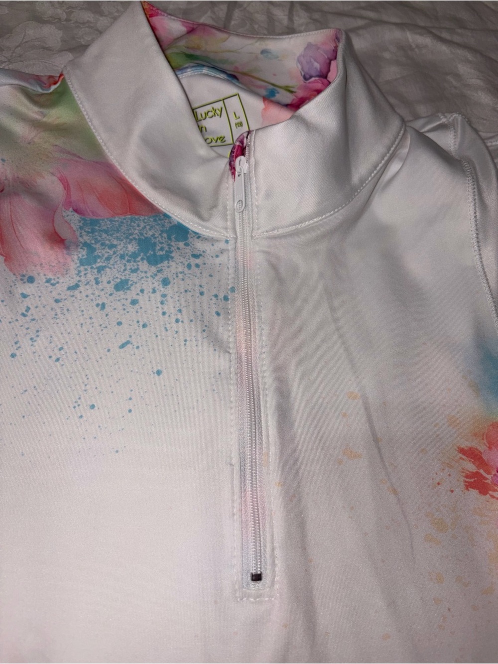 Like new Lucky In Love watercolor floral tennis dress Sz large - Picture 3 of 16